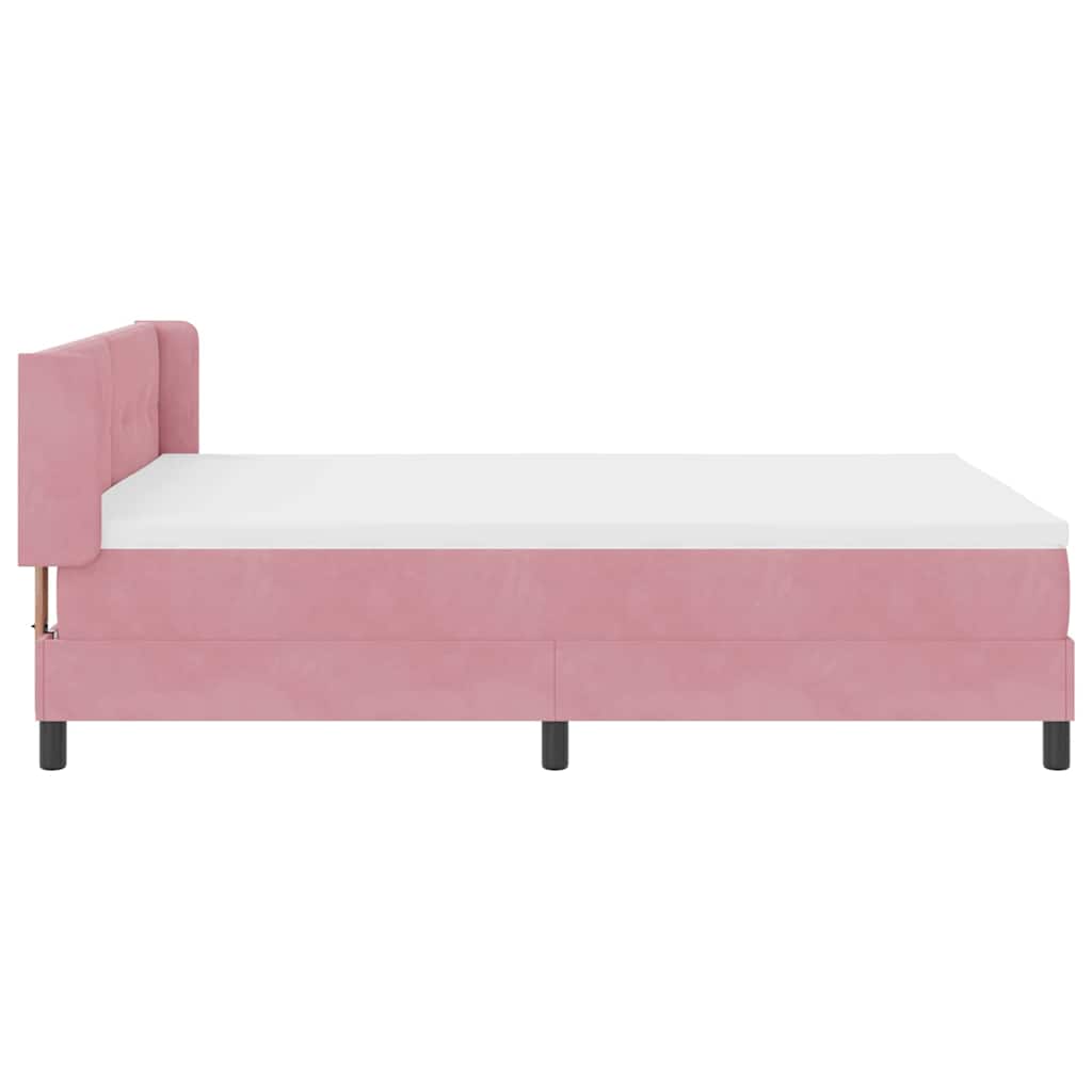 vidaXL Κρεβάτι με ελατήρια με κεφαλάρι Ροζ 200 x 140 cm Βελούδο