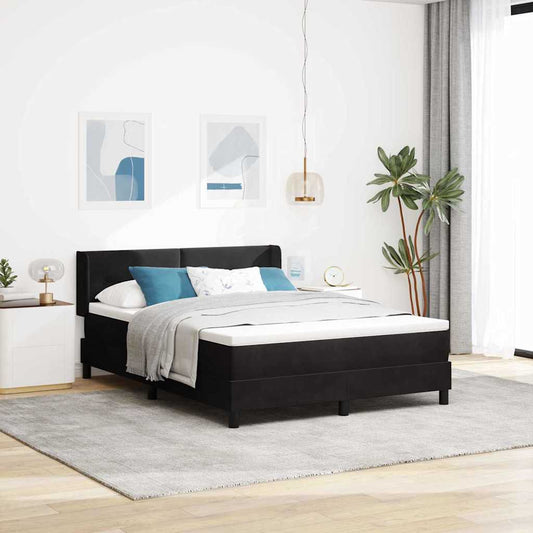 vidaXL Κρεβάτι με ελατήρια Μαύρο 200 x 160 εκατοστά Βελούδο