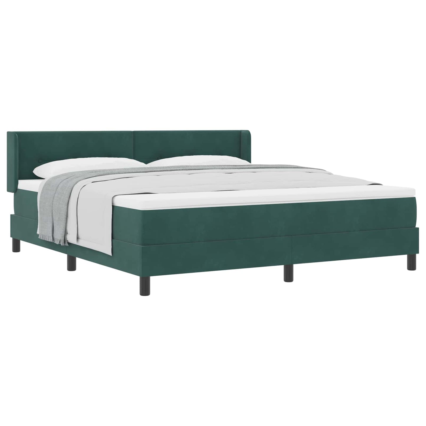 vidaXL Κρεβάτι με ελατήρια Σκούρο Πράσινο 200 x 180 cm Βελούδο