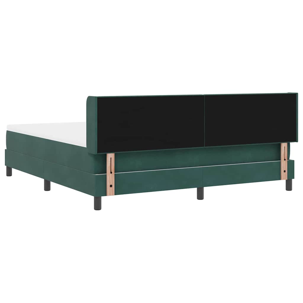 vidaXL Κρεβάτι με ελατήρια Σκούρο Πράσινο 200 x 180 cm Βελούδο