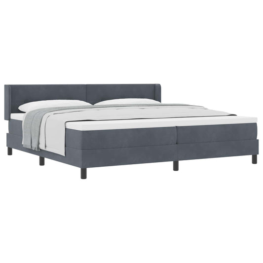 vidaXL Κρεβάτι με ελατήρια Σκούρο Γκρι 200 x 200 cm Βελούδο