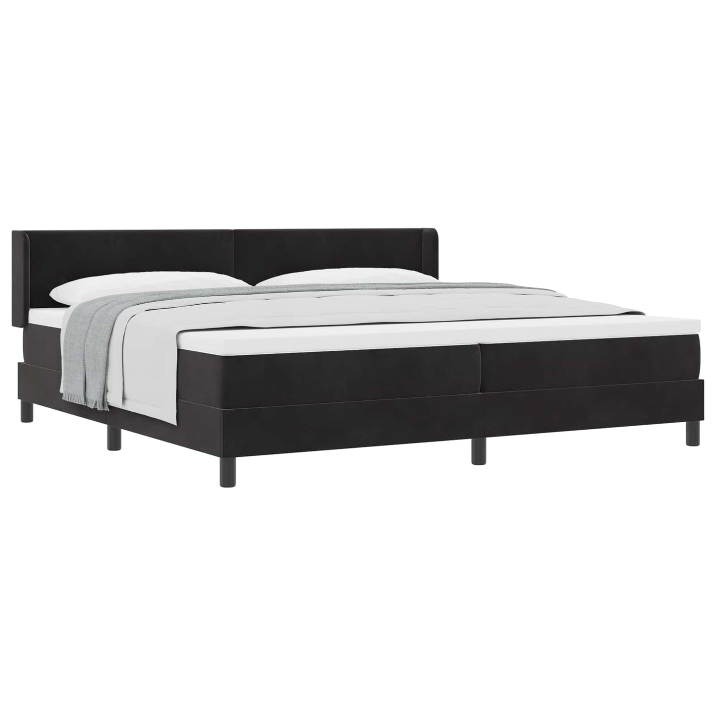 vidaXL Κρεβάτι με ελατήρια με κεφαλάρι Μαύρο 200 x 200 cm Βελούδο