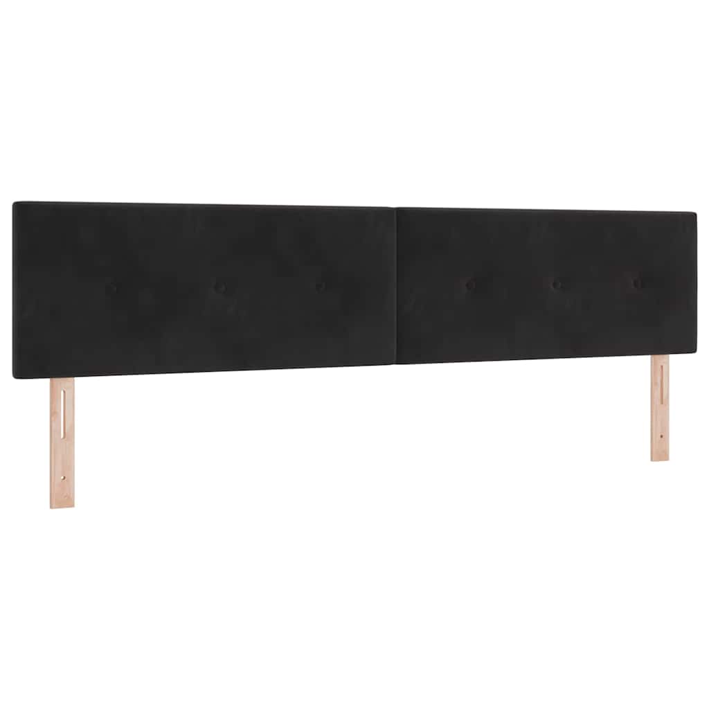 vidaXL Κρεβάτι με ελατήρια με κεφαλάρι Μαύρο 200 x 200 cm Βελούδο