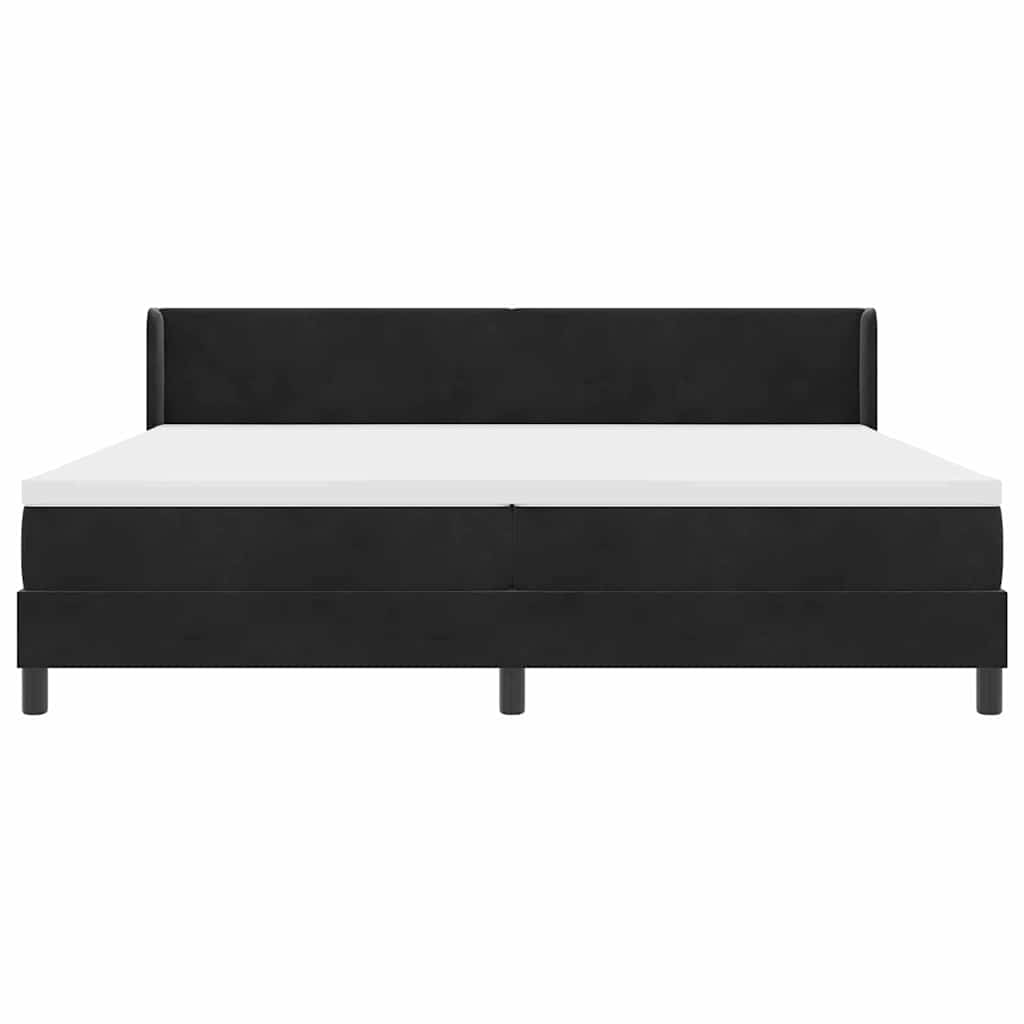 vidaXL Κρεβάτι με ελατήρια με κεφαλάρι Μαύρο 200 x 200 cm Βελούδο