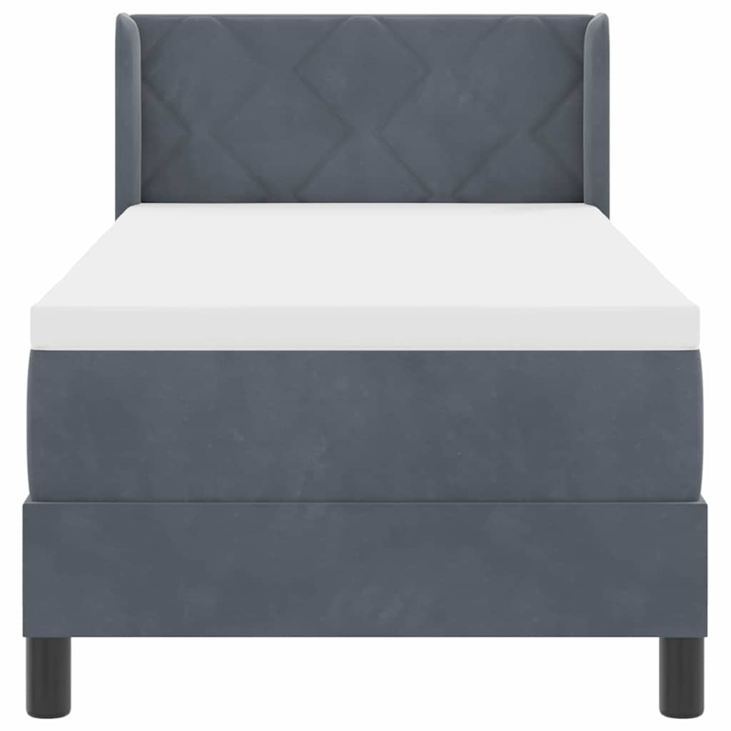 vidaXL Κρεβάτι με ελατήρια Σκούρο Γκρι 200 x 80 εκατοστά Βελούδο