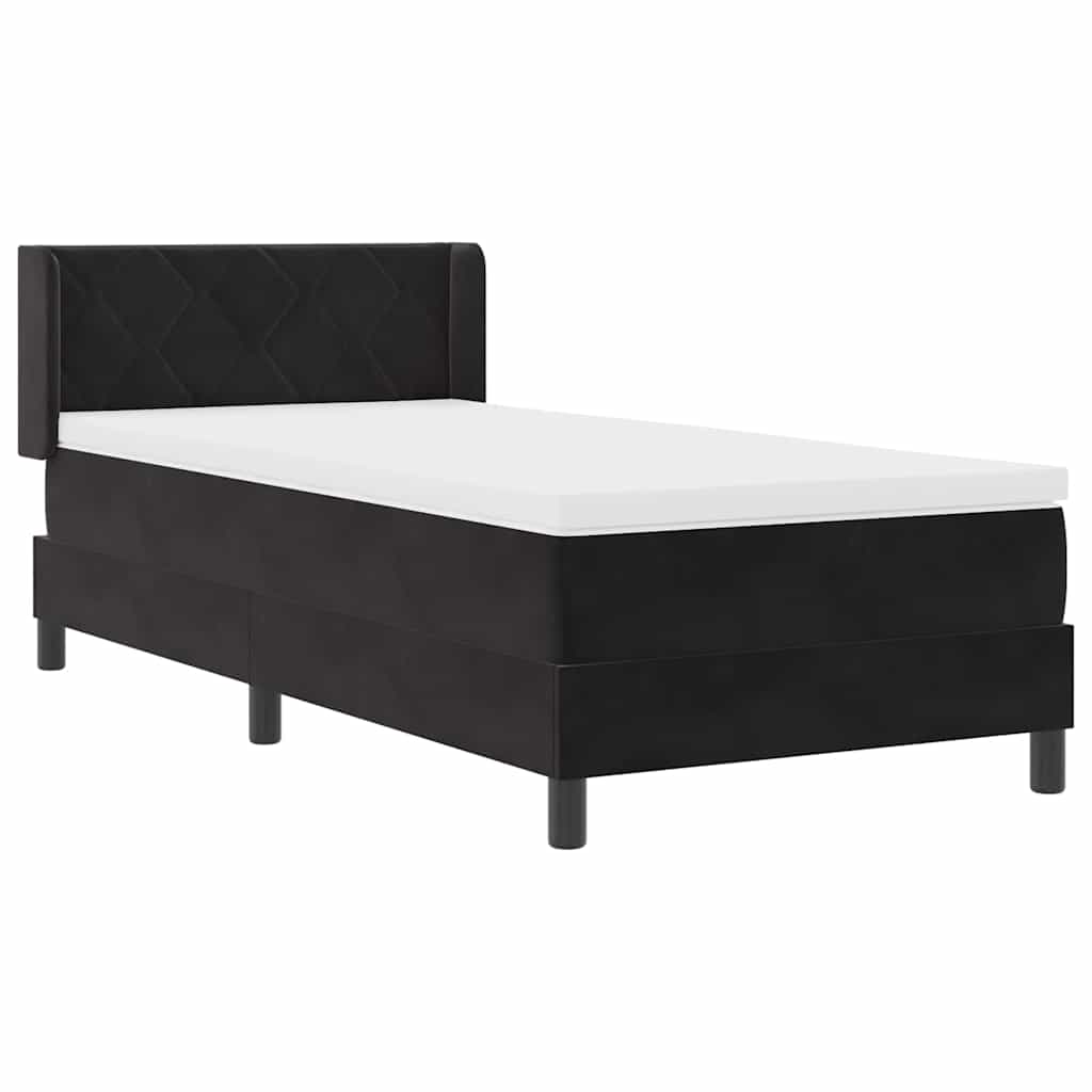 vidaXL Κρεβάτι με ελατήρια με κεφαλάρι Μαύρο 200 x 100 cm Βελούδο