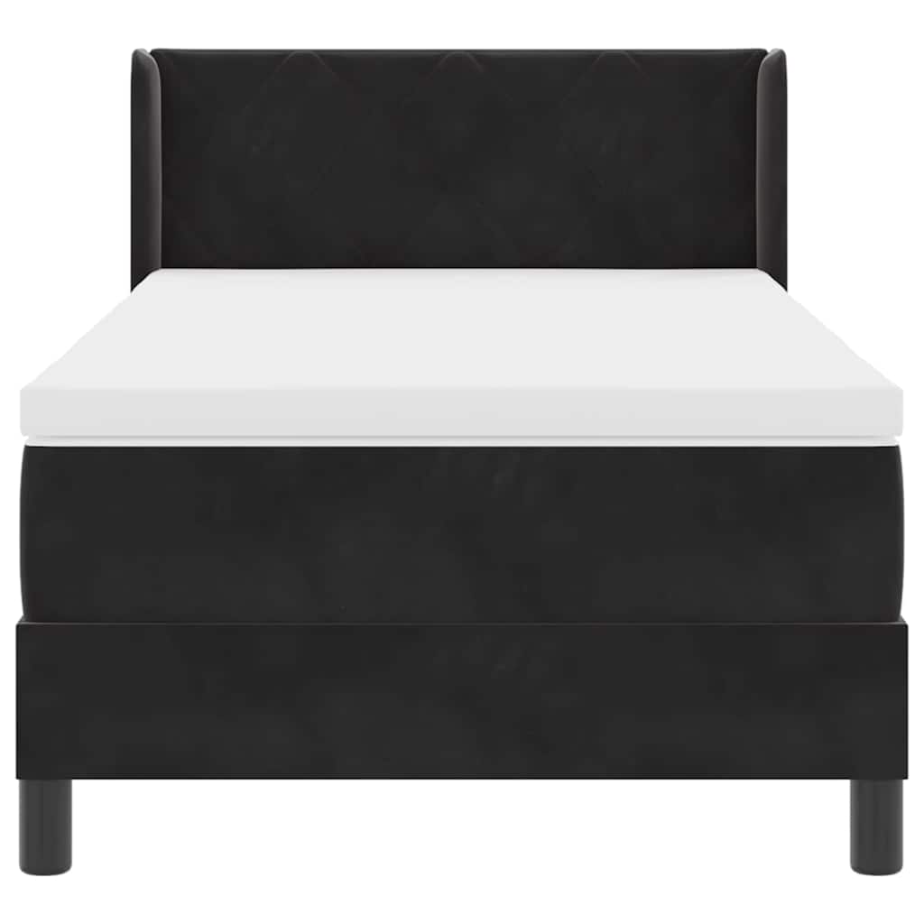 vidaXL Κρεβάτι με ελατήρια με κεφαλάρι Μαύρο 200 x 100 cm Βελούδο