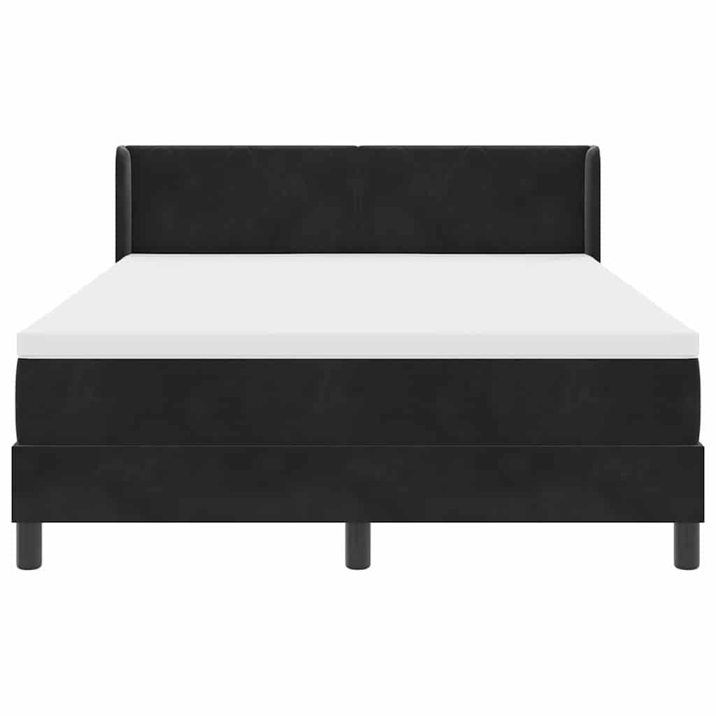 vidaXL Κρεβάτι με ελατήρια με κεφαλάρι Μαύρο 200 x 140 cm Βελούδο
