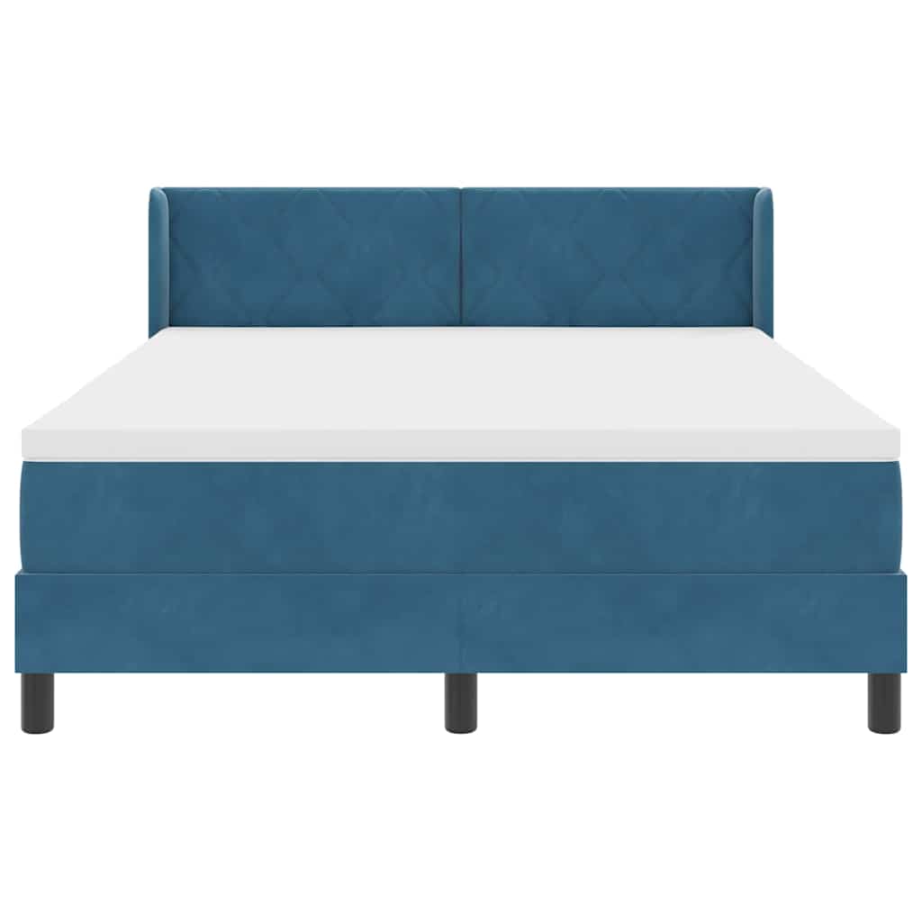 vidaXL Κρεβάτι με ελατήρια Σκούρο Μπλε 200 x 140 cm Βελούδο