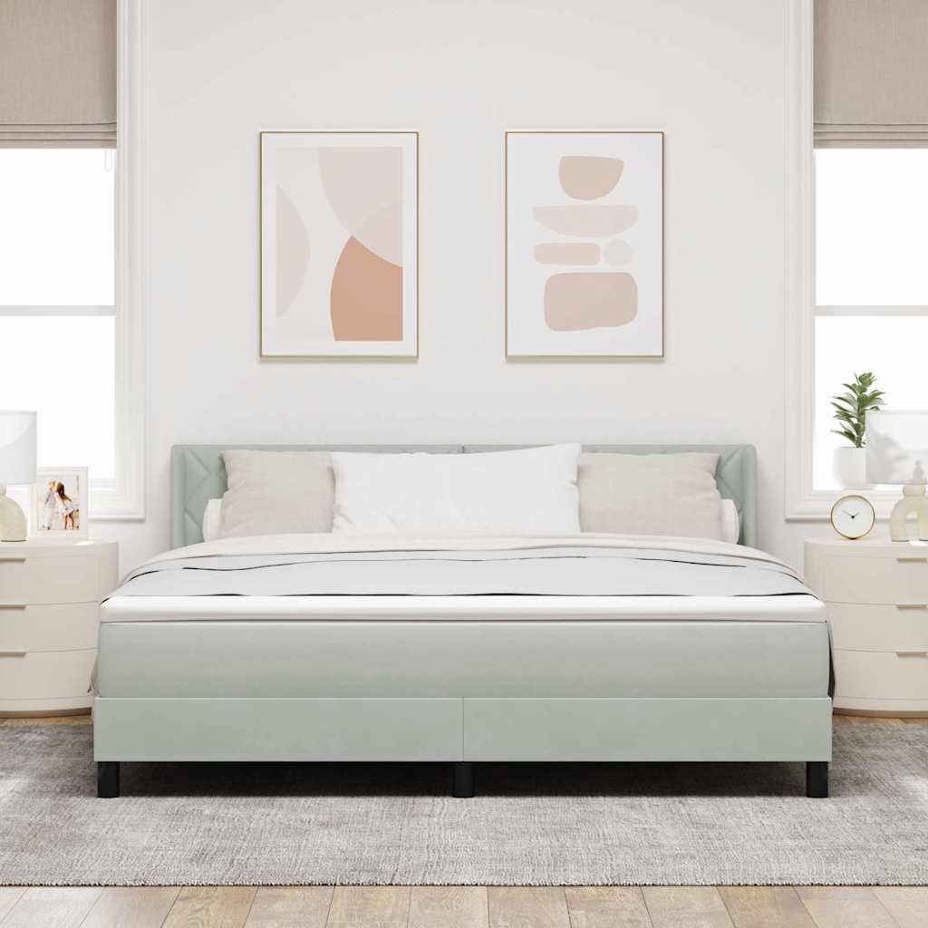 vidaXL Κρεβάτι με ελατήρια Ανοιχτό γκρι 200 x 180 cm Βελούδο