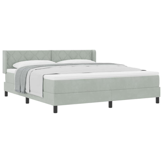 vidaXL Κρεβάτι με ελατήρια Ανοιχτό γκρι 200 x 180 cm Βελούδο