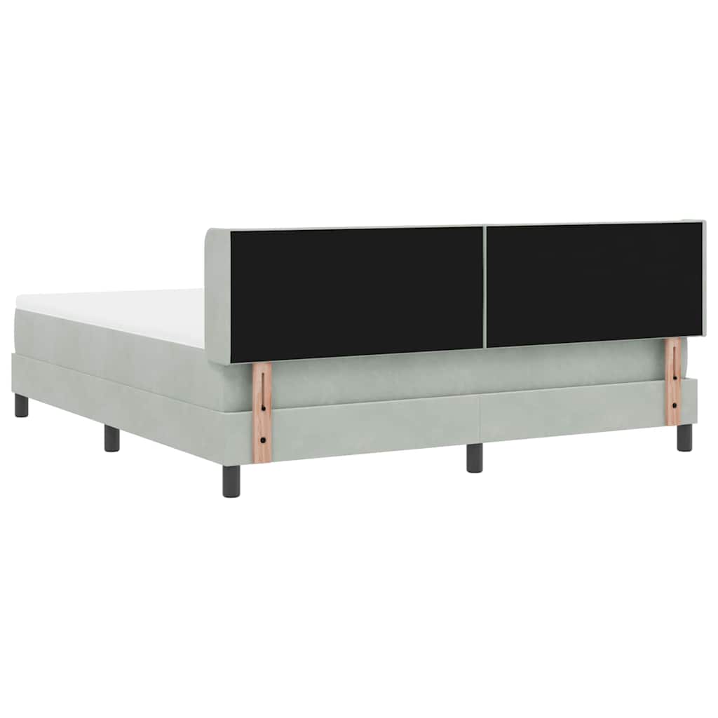 vidaXL Κρεβάτι με ελατήρια Ανοιχτό γκρι 200 x 180 cm Βελούδο