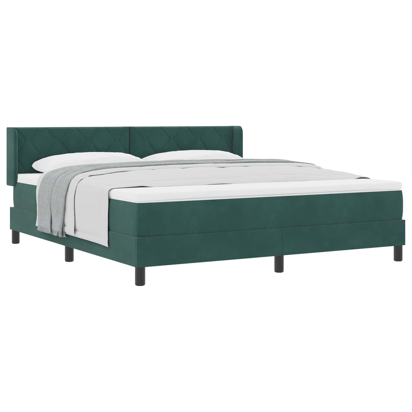 vidaXL Κρεβάτι με ελατήρια Σκούρο Πράσινο 200 x 180 cm Βελούδο