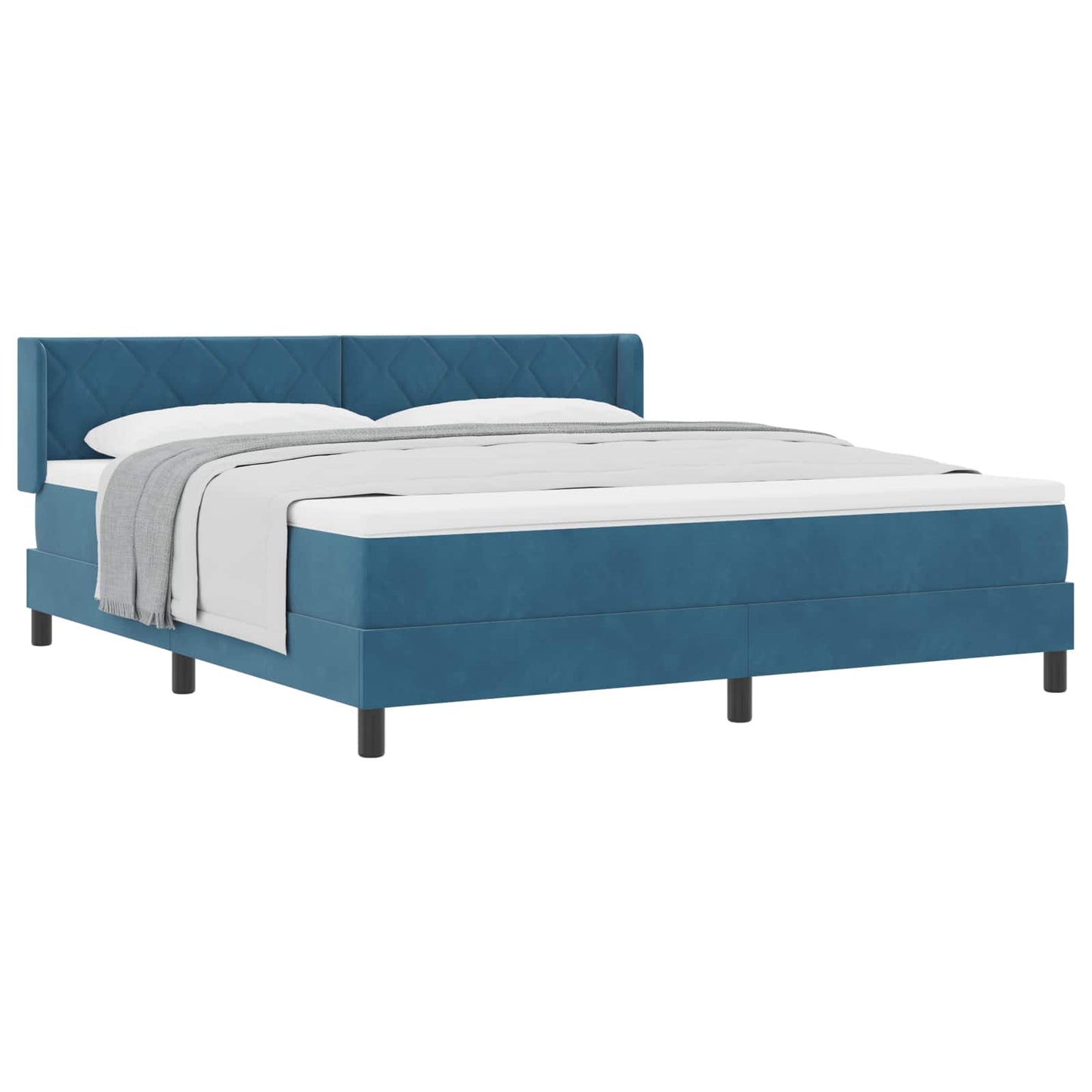 vidaXL Κρεβάτι με ελατήρια Σκούρο Μπλε 200 x 180 cm Βελούδο