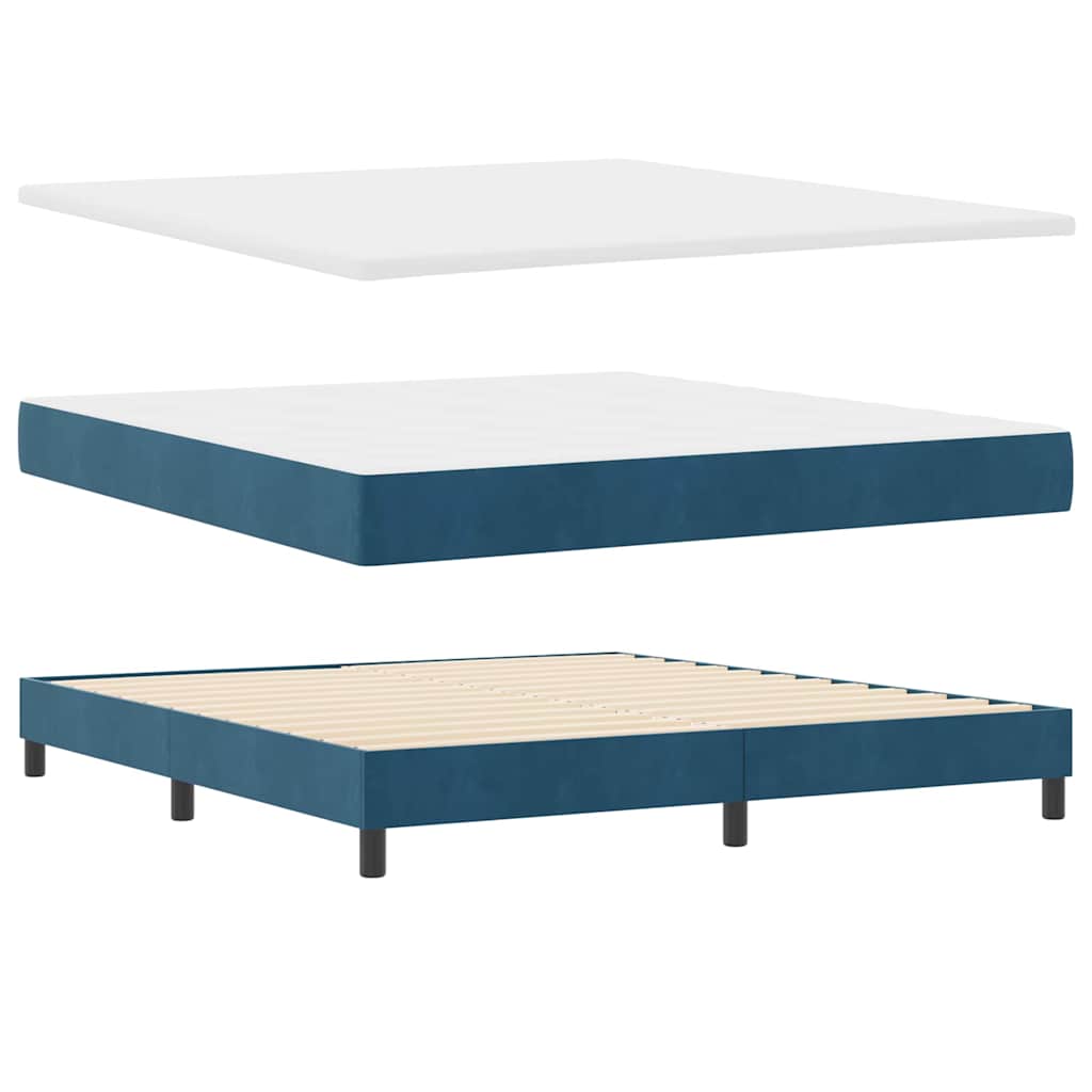 vidaXL Κρεβάτι με ελατήρια Σκούρο Μπλε 200 x 180 cm Βελούδο