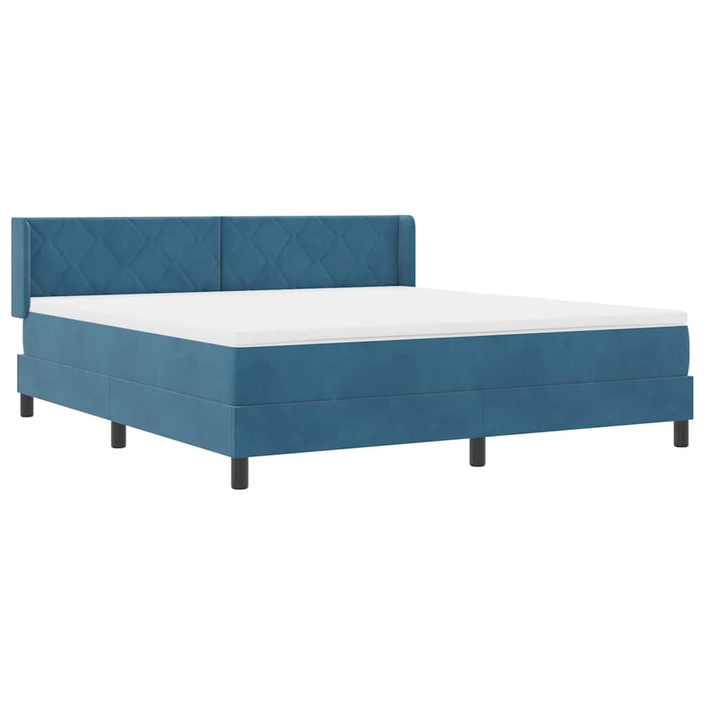 vidaXL Κρεβάτι με ελατήρια Σκούρο Μπλε 200 x 180 cm Βελούδο