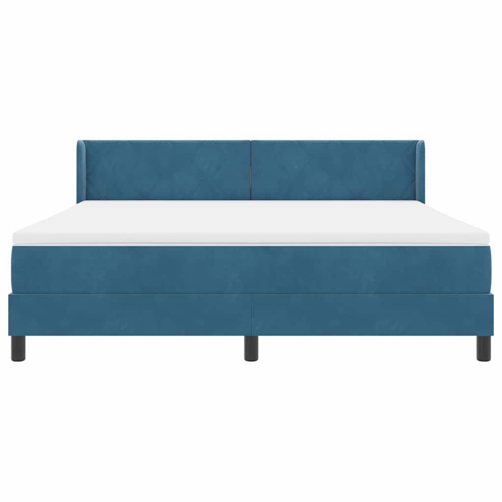 vidaXL Κρεβάτι με ελατήρια Σκούρο Μπλε 200 x 180 cm Βελούδο
