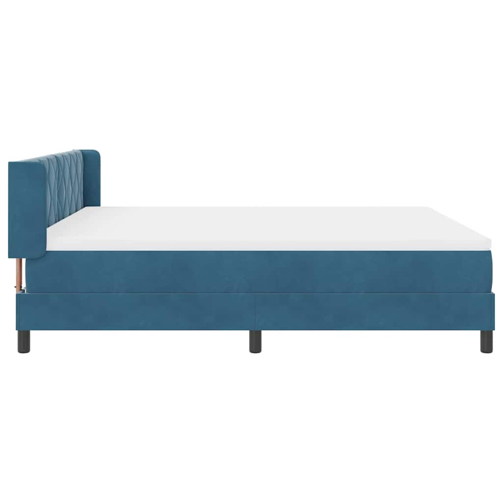 vidaXL Κρεβάτι με ελατήρια Σκούρο Μπλε 200 x 180 cm Βελούδο