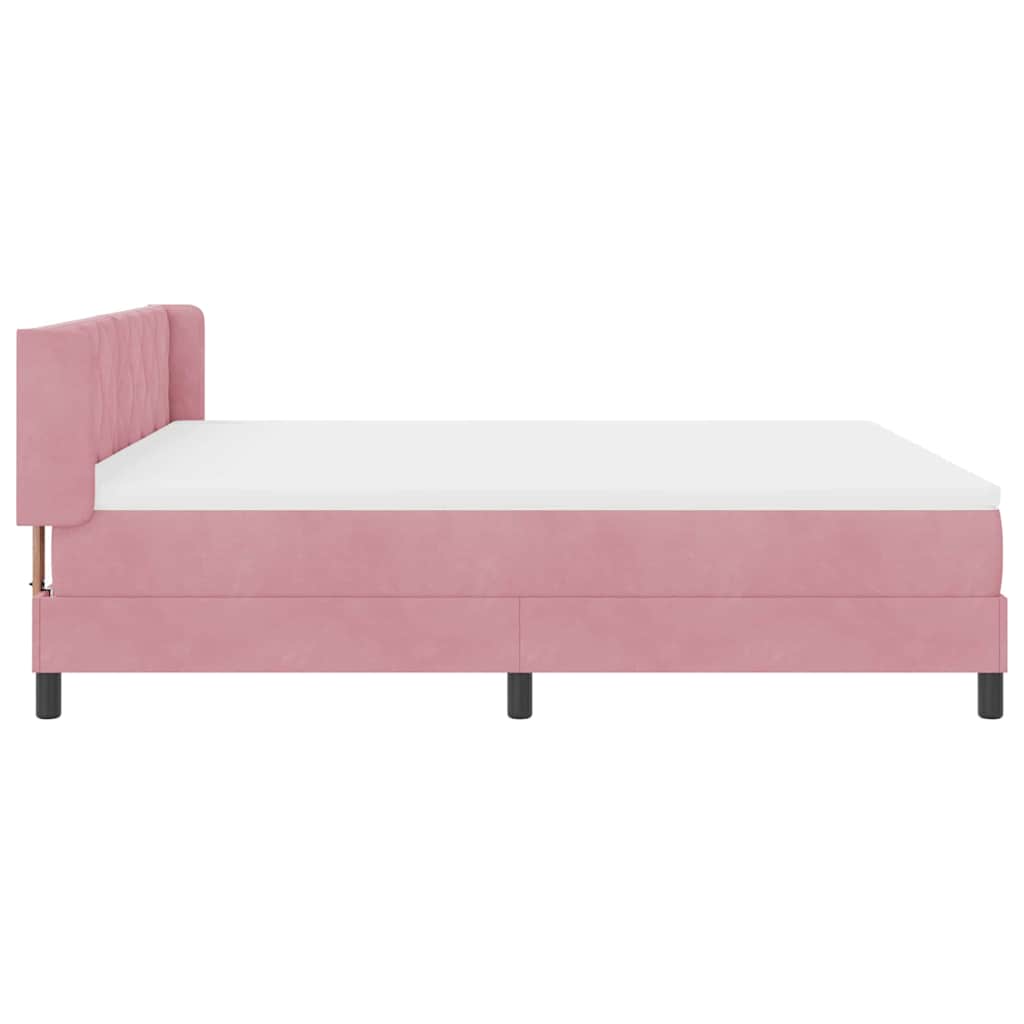 vidaXL Κρεβάτι με ελατήρια με κεφαλάρι Ροζ 200 x 180 cm Βελούδο