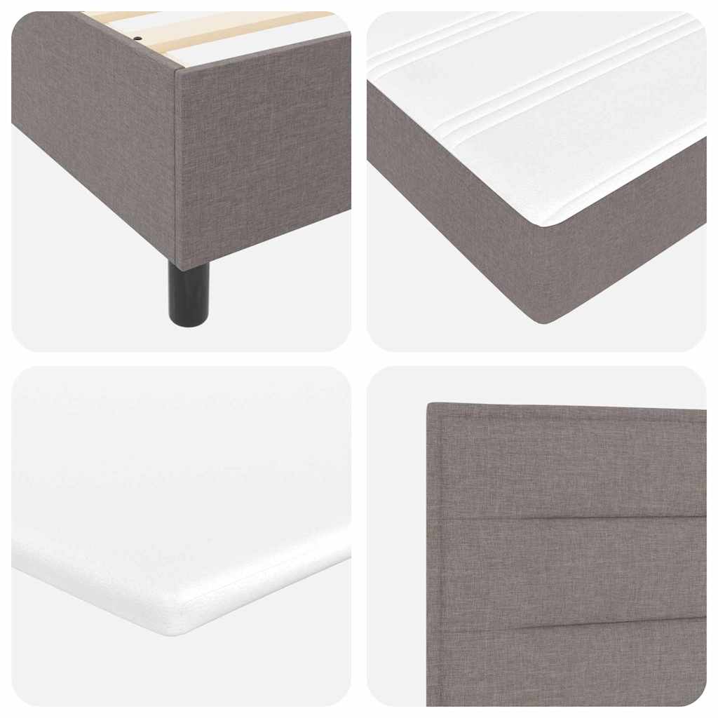 vidaXL Κρεβάτι με ελατήρια με στρώμα Taupe 200 x 100 cm ύφασμα