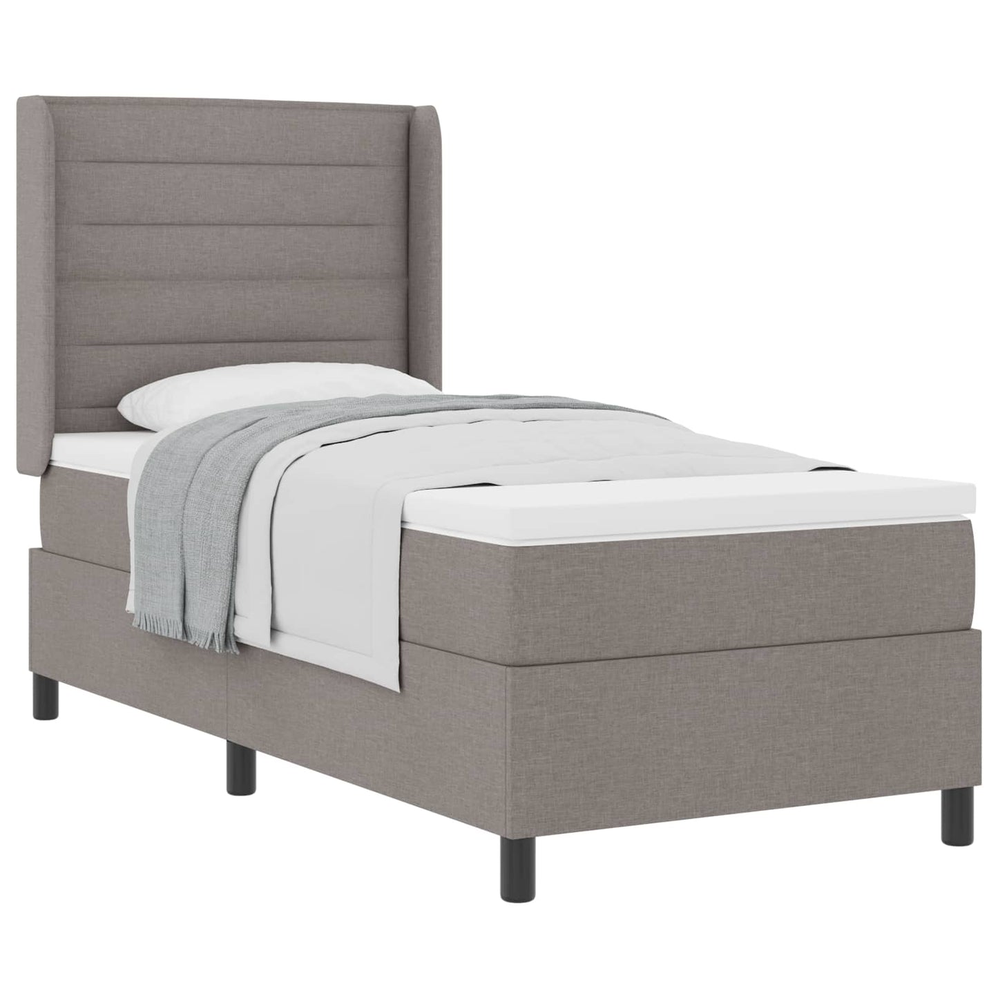 vidaXL Κρεβάτι με ελατήρια με στρώμα Taupe 200 x 100 cm ύφασμα