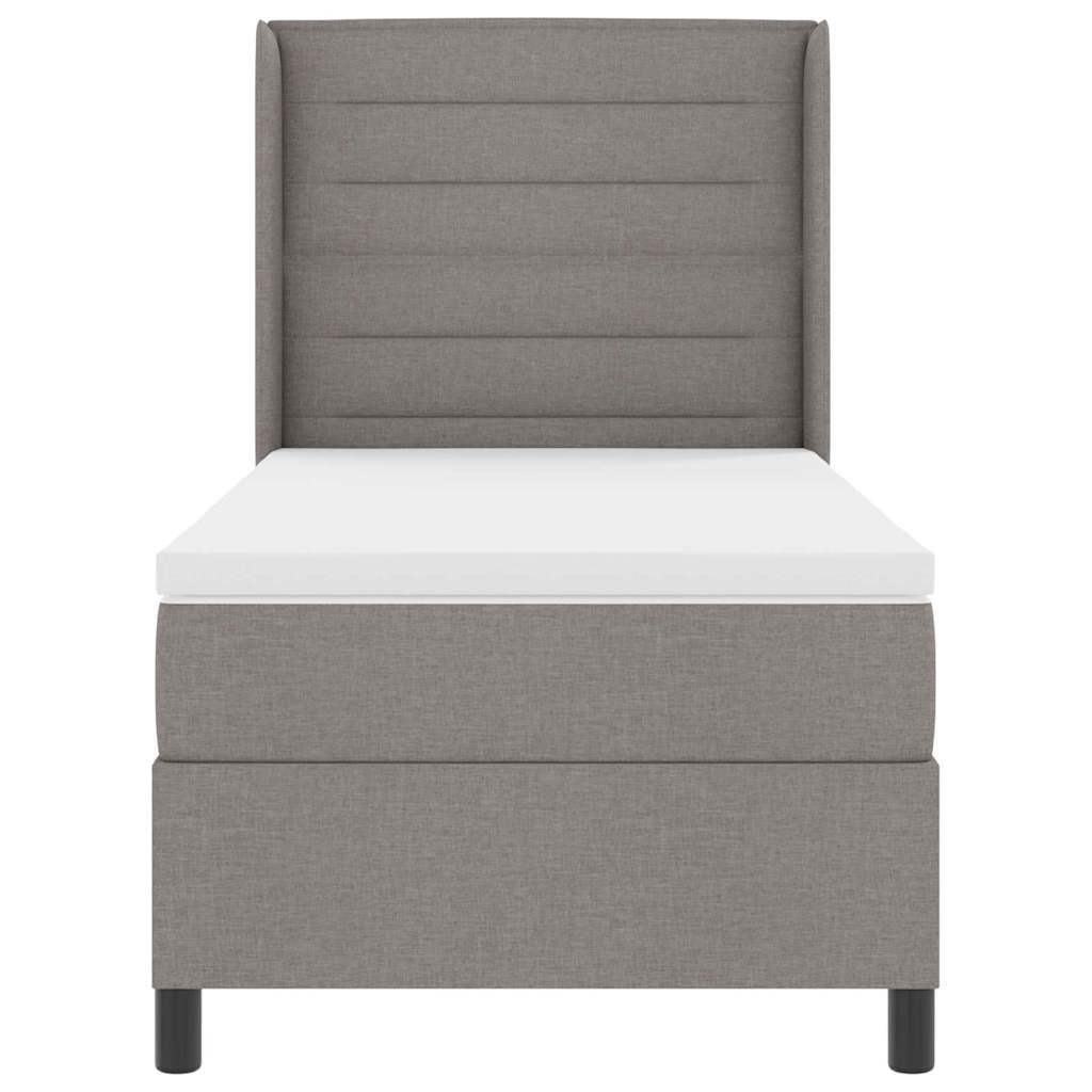 vidaXL Κρεβάτι με ελατήρια με στρώμα Taupe 200 x 100 cm ύφασμα