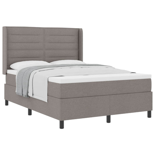 vidaXL Κρεβάτι με ελατήρια με στρώμα Taupe 190 x 140 εκατοστά ύφασμα