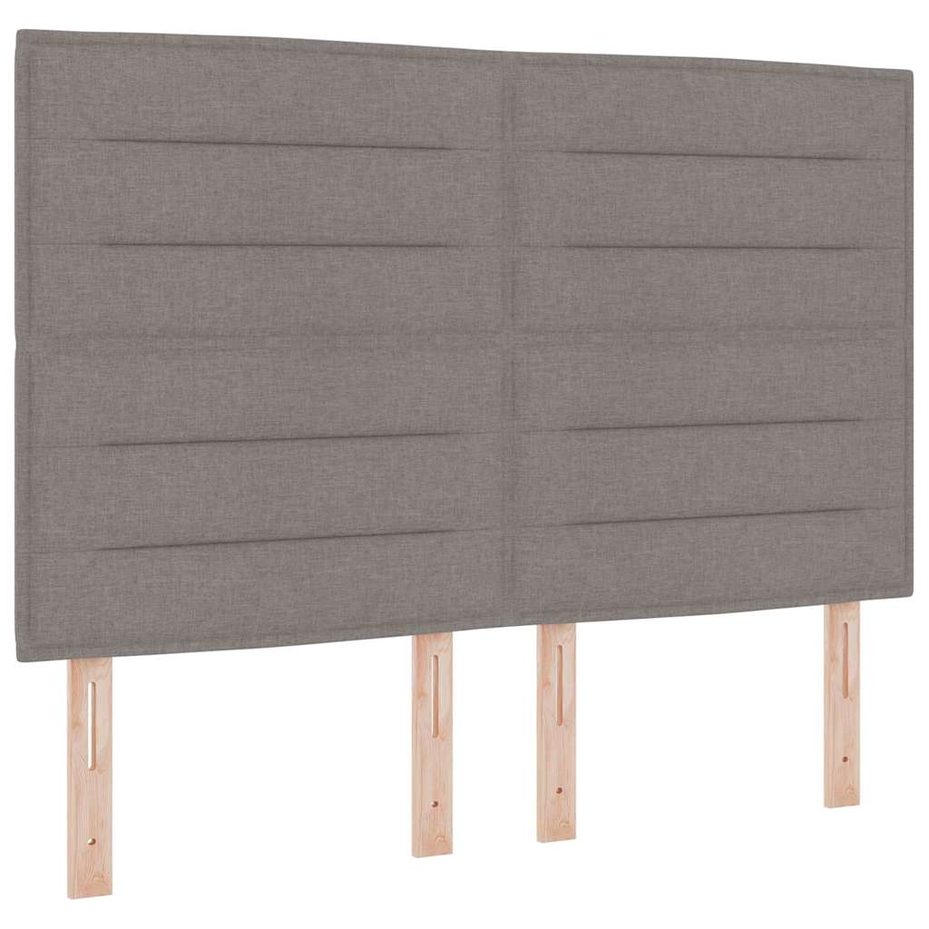vidaXL Κρεβάτι με ελατήρια με στρώμα Taupe 190 x 140 εκατοστά ύφασμα