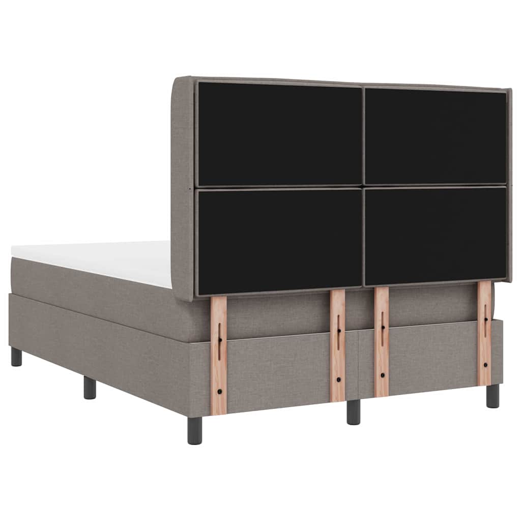 vidaXL Κρεβάτι με ελατήρια με στρώμα Taupe 190 x 140 εκατοστά ύφασμα