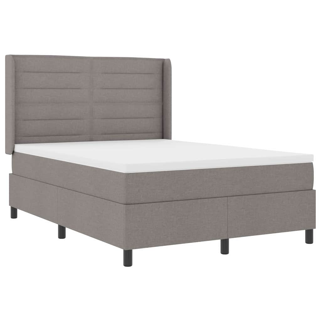 vidaXL Κρεβάτι με ελατήρια με μαξιλάρι Taupe 200 x 140 cm ύφασμα