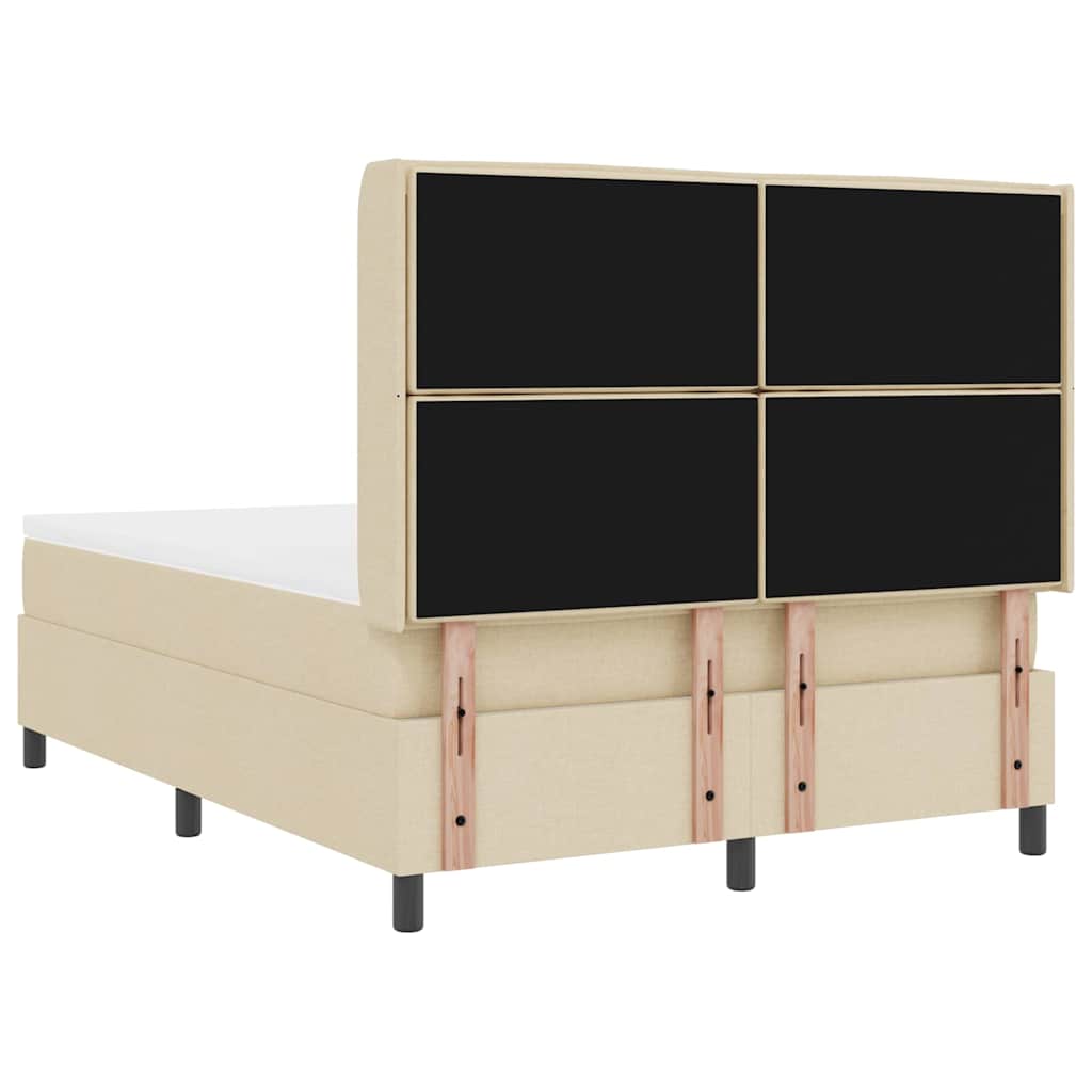 vidaXL Κρεβάτι με ελατήρια με στρώμα Κρεμ 200 x 140 cm ύφασμα