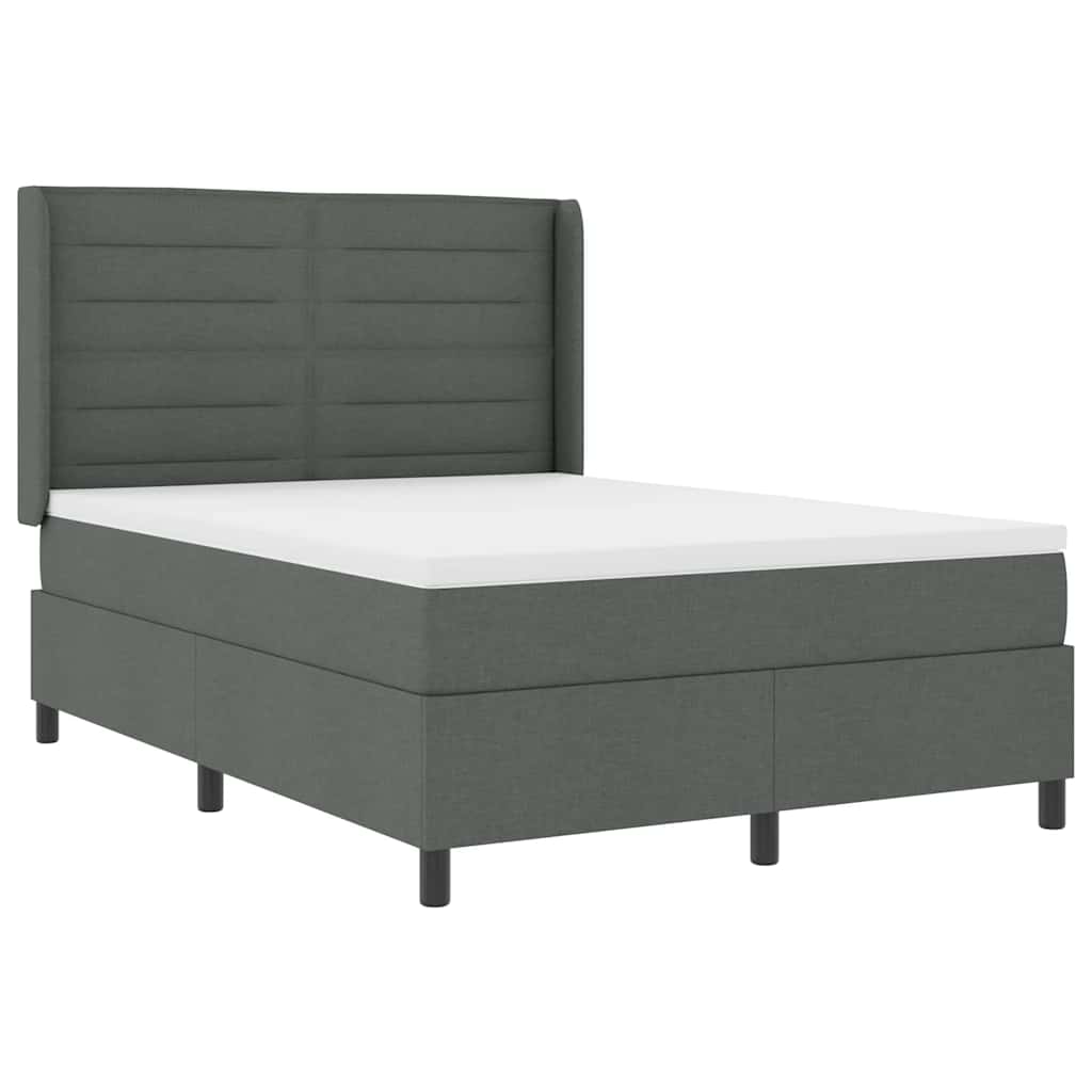 vidaXL Κρεβάτι με ελατήρια Σκούρο Γκρι 200 x 160 εκατοστά ύφασμα
