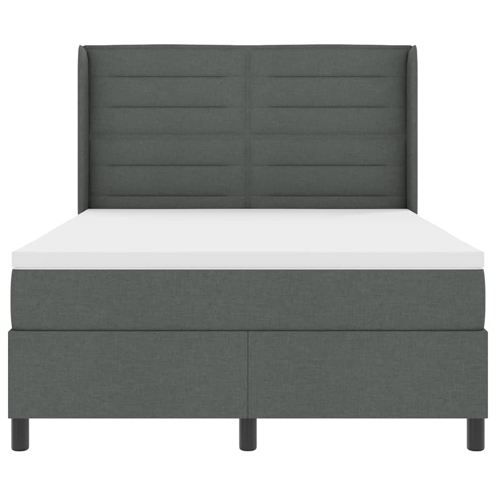 vidaXL Κρεβάτι με ελατήρια Σκούρο Γκρι 200 x 160 εκατοστά ύφασμα