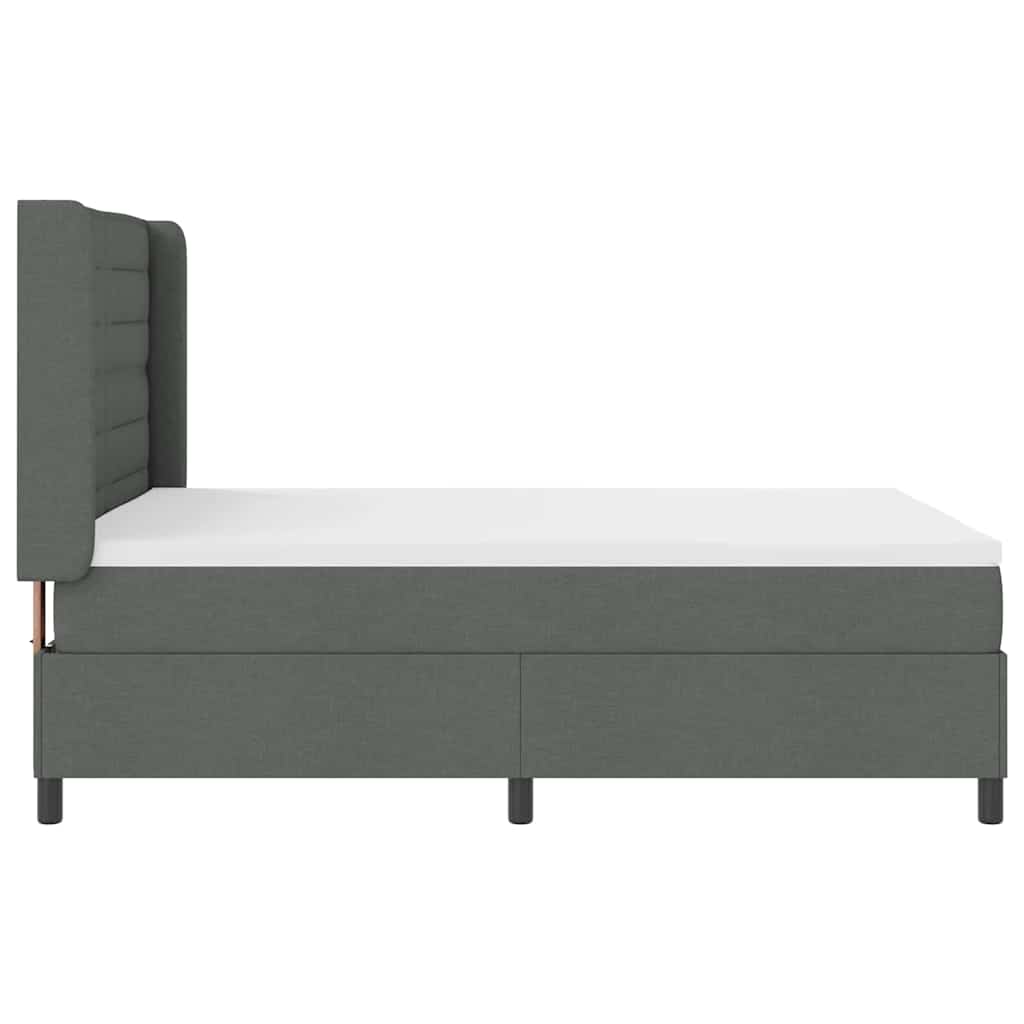 vidaXL Κρεβάτι με ελατήρια Σκούρο Γκρι 200 x 160 εκατοστά ύφασμα