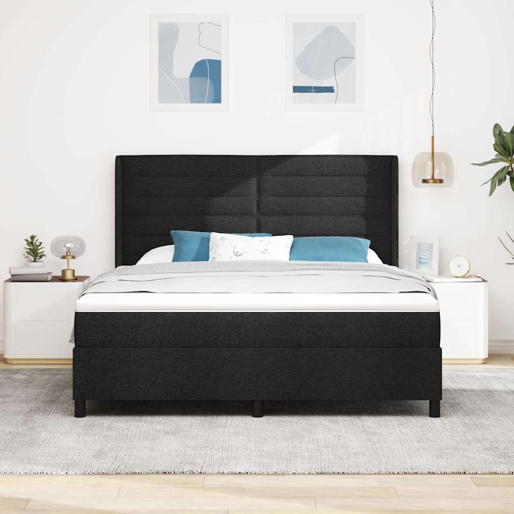 vidaXL Κρεβάτι με ελατήρια με στρώμα Μαύρο 200 x 180 cm ύφασμα
