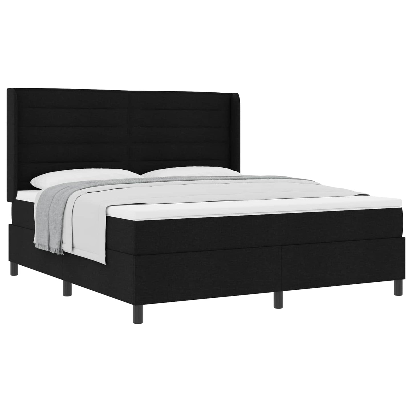 vidaXL Κρεβάτι με ελατήρια με στρώμα Μαύρο 200 x 180 cm ύφασμα