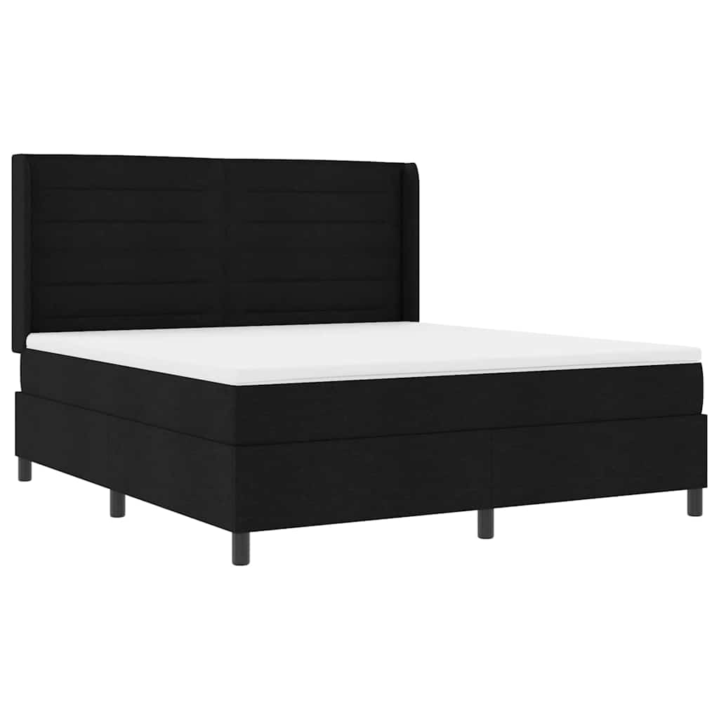 vidaXL Κρεβάτι με ελατήρια με στρώμα Μαύρο 200 x 180 cm ύφασμα