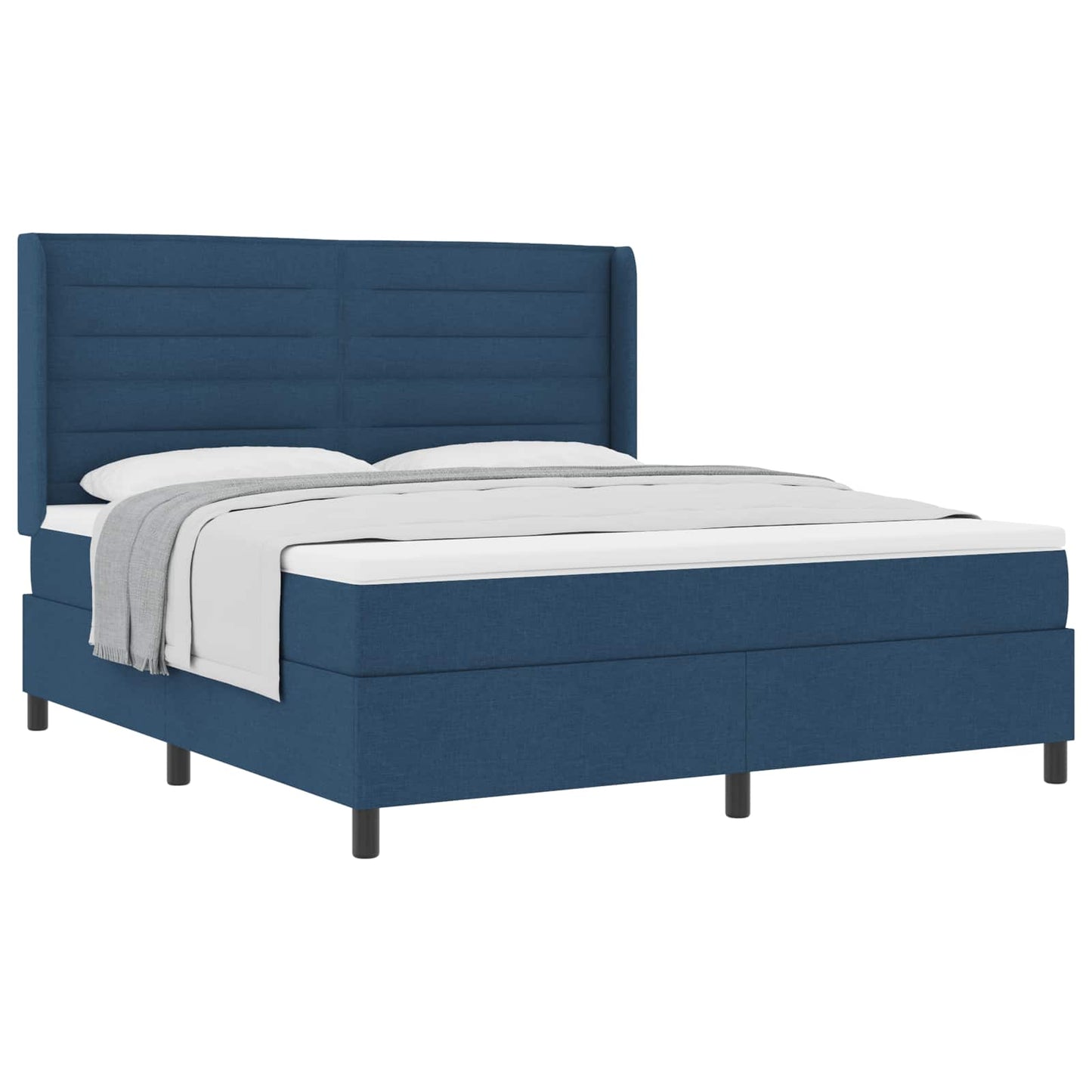 vidaXL Κρεβάτι με ελατήρια με στρώμα Μπλε 200 x 180 cm ύφασμα