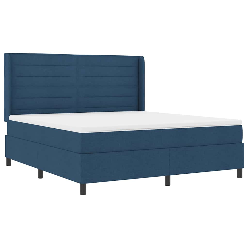 vidaXL Κρεβάτι με ελατήρια με στρώμα Μπλε 200 x 180 cm ύφασμα