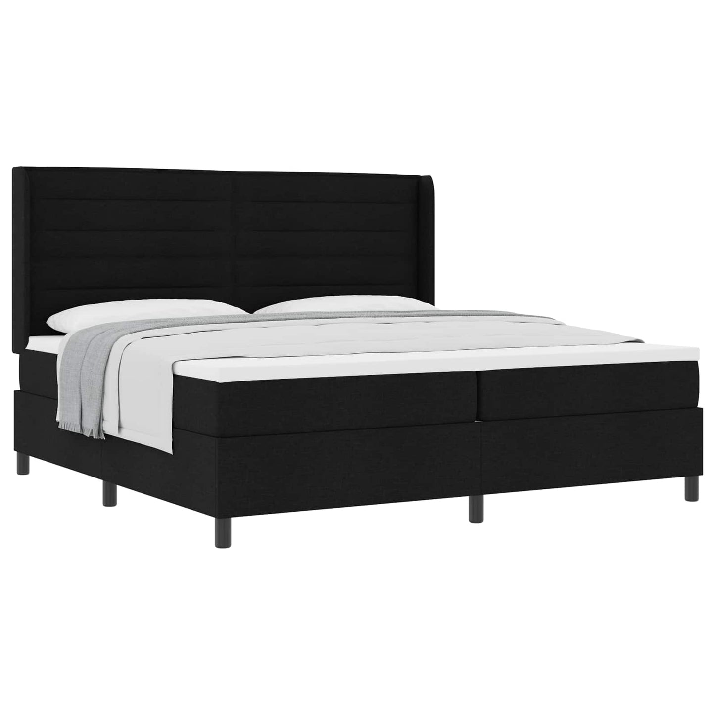 vidaXL Κρεβάτι με ελατήρια με στρώμα Μαύρο 200 x 200 cm ύφασμα