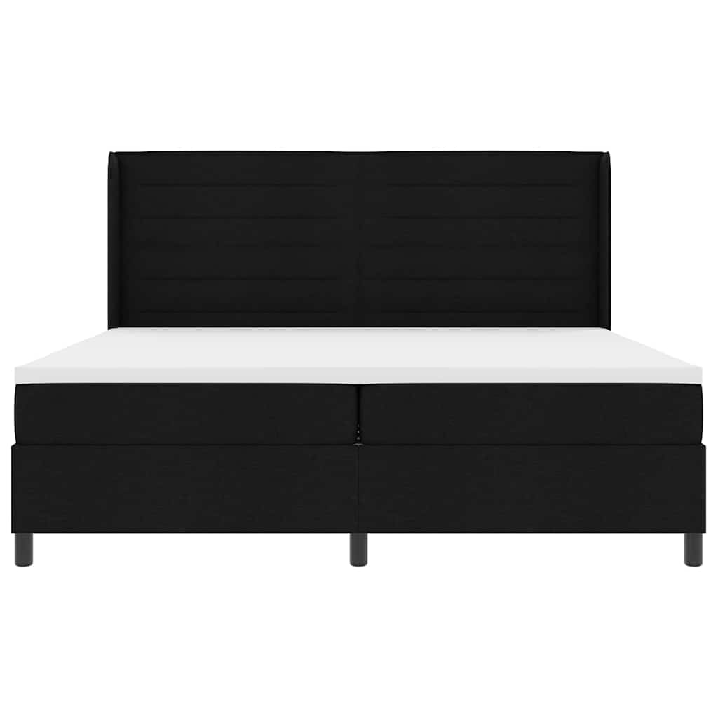 vidaXL Κρεβάτι με ελατήρια με στρώμα Μαύρο 200 x 200 cm ύφασμα
