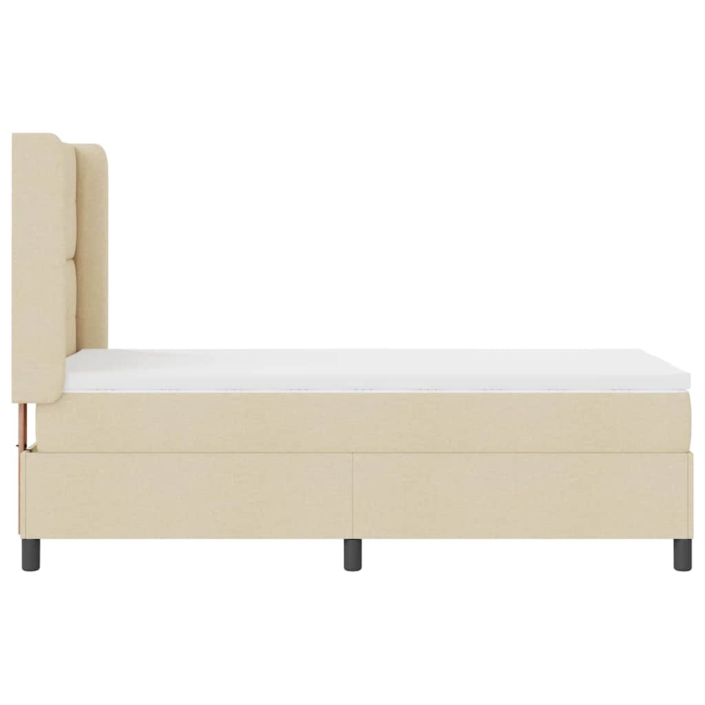 vidaXL Κρεβάτι με ελατήρια με μαξιλάρι Κρεμ 200 x 80 εκατοστά ύφασμα