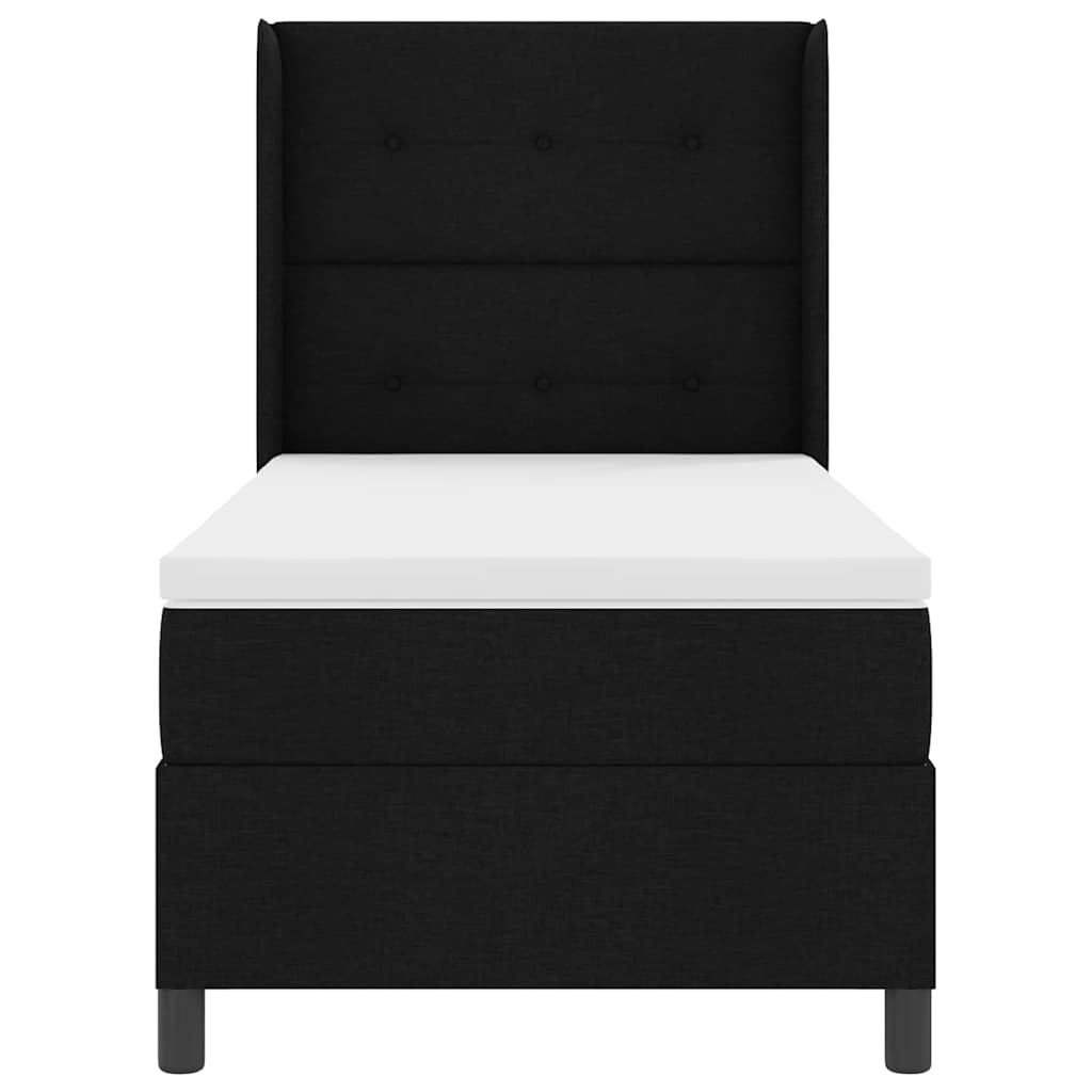 vidaXL Κρεβάτι με ελατήρια με μαξιλάρι Μαύρο 200 x 100 cm ύφασμα