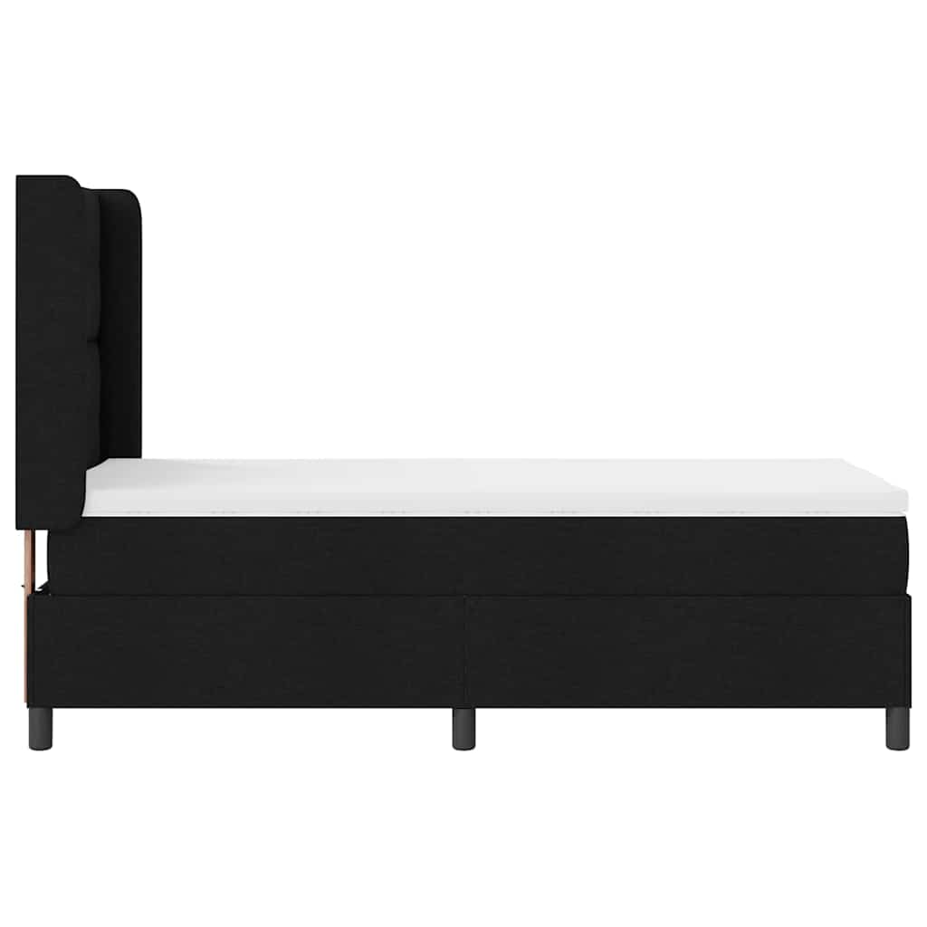 vidaXL Κρεβάτι με ελατήρια με μαξιλάρι Μαύρο 200 x 100 cm ύφασμα