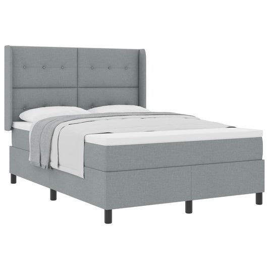 vidaXL Κρεβάτι με ελατήρια Ανοιχτό γκρι 200 x 140 cm ύφασμα