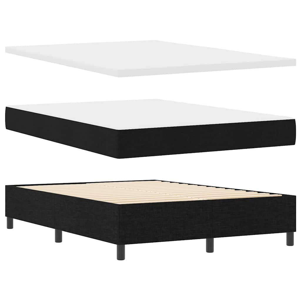 vidaXL Κρεβάτι με ελατήρια με μαξιλάρι Μαύρο 200 x 140 cm ύφασμα