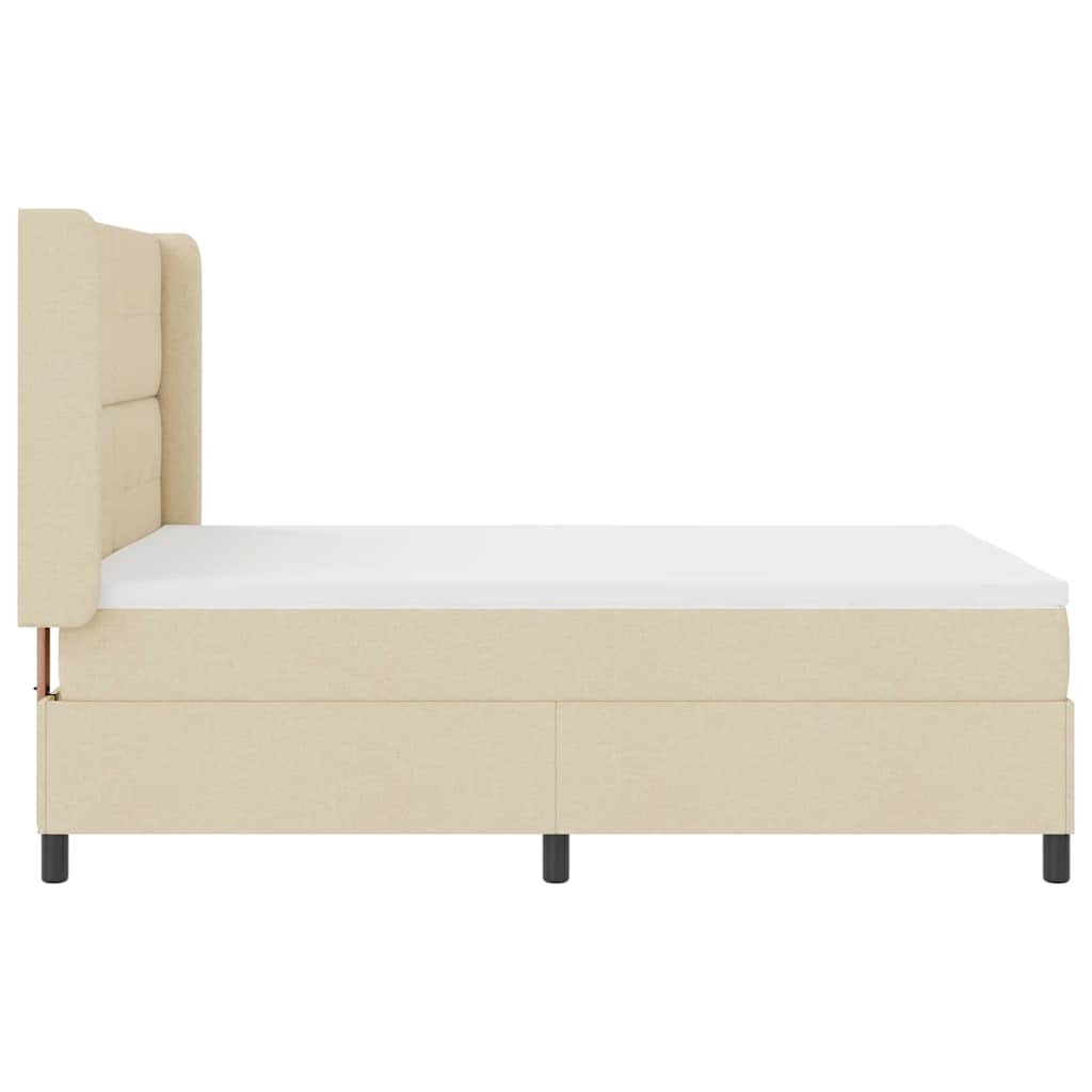 vidaXL Κρεβάτι με ελατήρια με μαξιλάρι Κρεμ 200 x 140 cm ύφασμα
