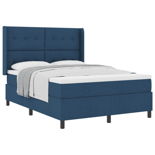 vidaXL Κρεβάτι με ελατήρια με μαξιλάρι Μπλε 200 x 140 cm ύφασμα