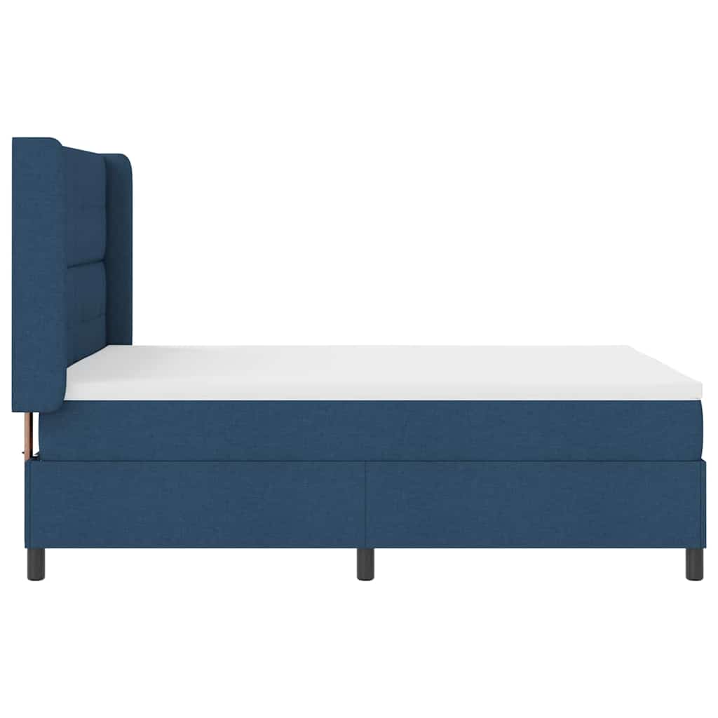 vidaXL Κρεβάτι με ελατήρια με μαξιλάρι Μπλε 200 x 140 cm ύφασμα