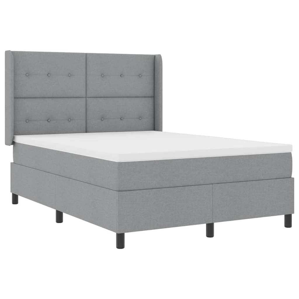 vidaXL Κρεβάτι με ελατήρια Ανοιχτό γκρι 200 x 160 εκατοστά ύφασμα
